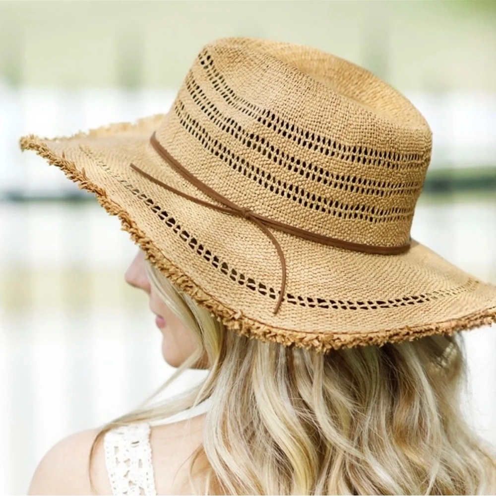 Boho twisted weave Panama sun hat